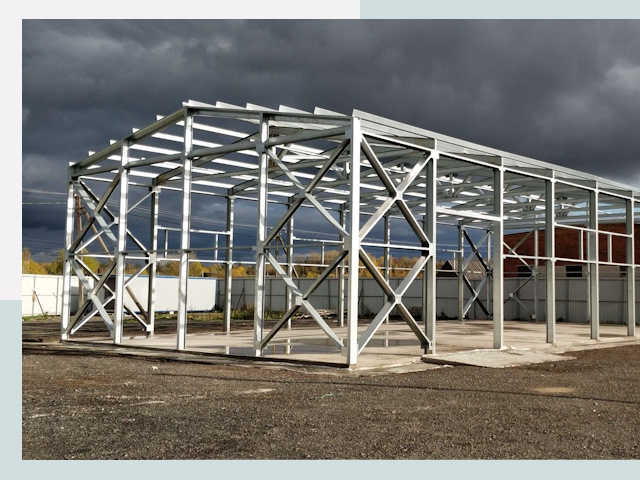 Двускатные ангары в Глазов от 612 руб. за квадрат