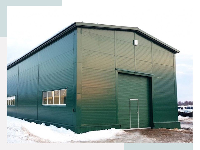 Двускатные ангары в Глазове